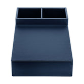 Navy Blue Leather Coffee Condiment Organizer